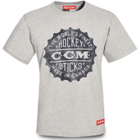 T4753 CCM HERITAGE BOTTLE CAP LOGO SS CHICAGO TEE AGY Athletic Grey